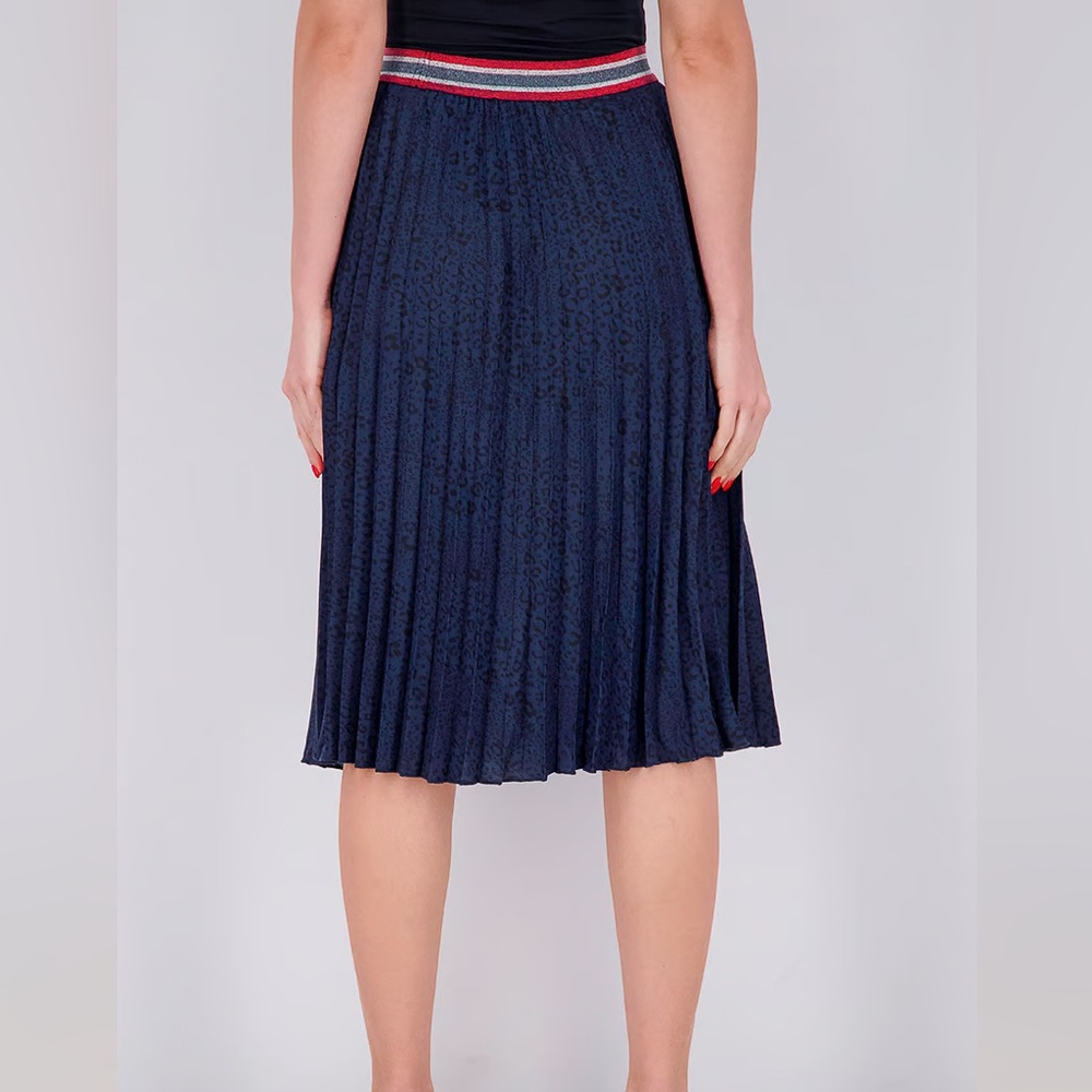 Belle Chiara girls pleated navy midi skirt